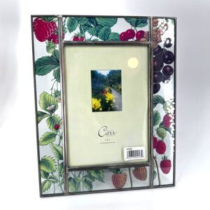Carr Clear Glass Photo Picture Frame Fruit Design VTG 2001 Garden Nature 5x7